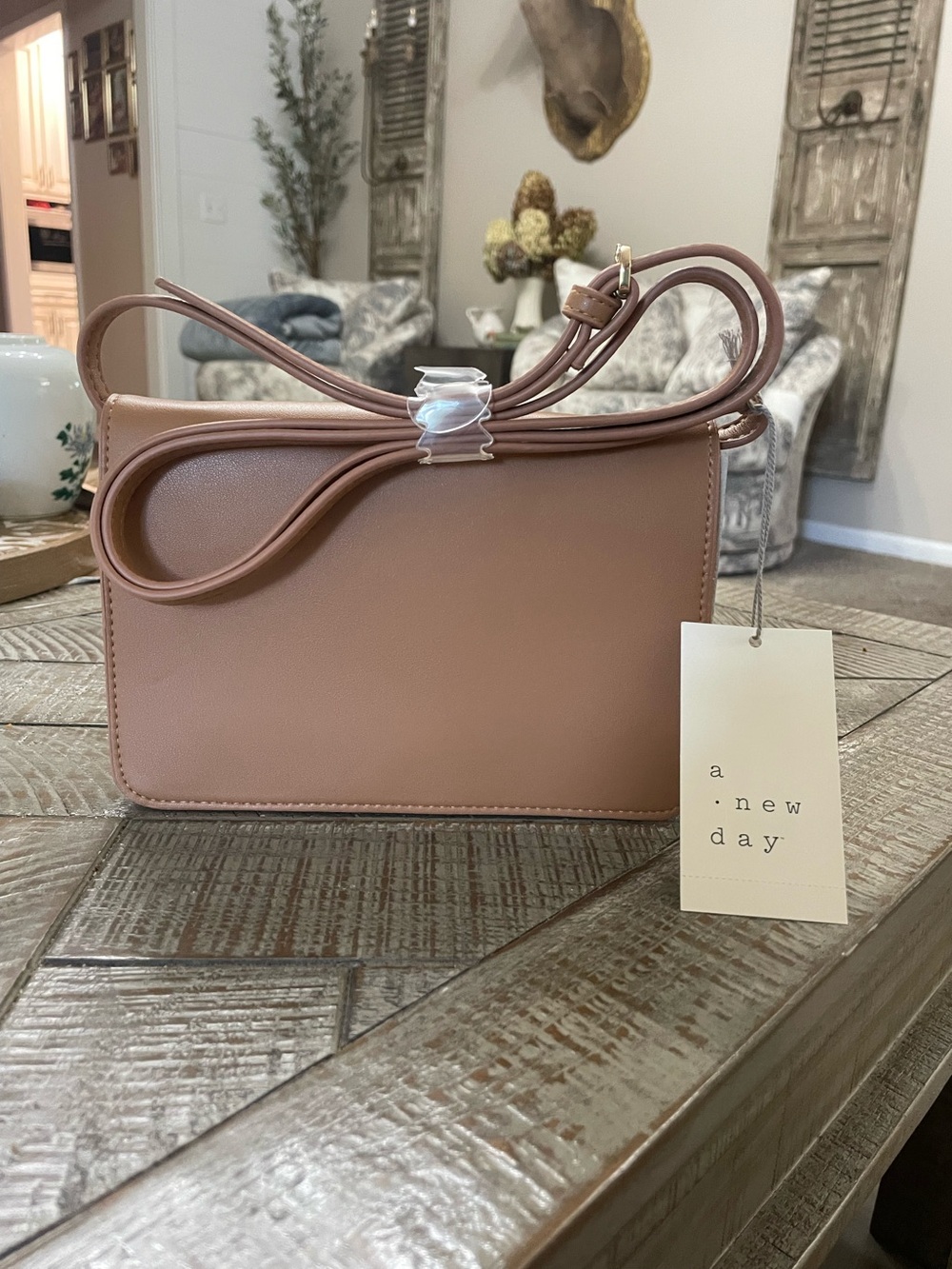 a new day Mauve-Tan Cell Phone Wallet Bag